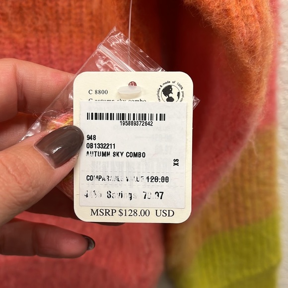 Free People Cozy Wool Blend Sweater in Autumn Sky XS - Picture 8 of 12